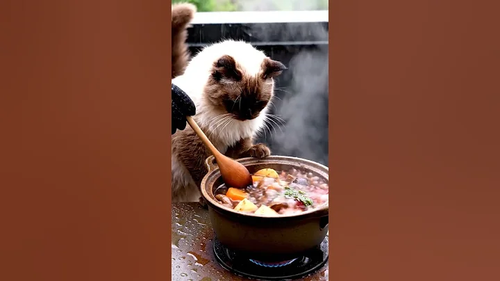 Watch the video about A Balinese Cat is Cooking Coq au Vin