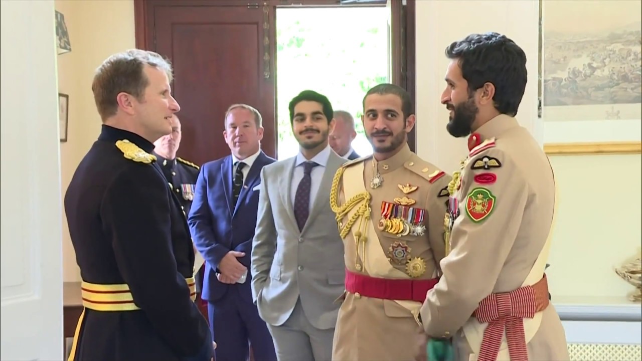 سمو الشيخ ناصر وسمو الشيخ خالد بن حمد يزوران أكاديمية ساند هيرست العسكرية 10/08/2018