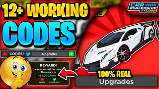 🆕*12+ CODES* All Working Upgrades Update Codes For CDT! Roblox Car Dealership Tycoon Codes