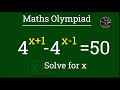 USA Olympiad maths question 4^x+1-4^x-1=50||find x=?||can you solve this problem||
