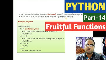 PYTHON | Part-14 | Fruitful Functions