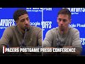 Tyrese Haliburton &amp; T.J. McConnell talk blowout win vs. Knicks in Game 4 | NBA on ESPN