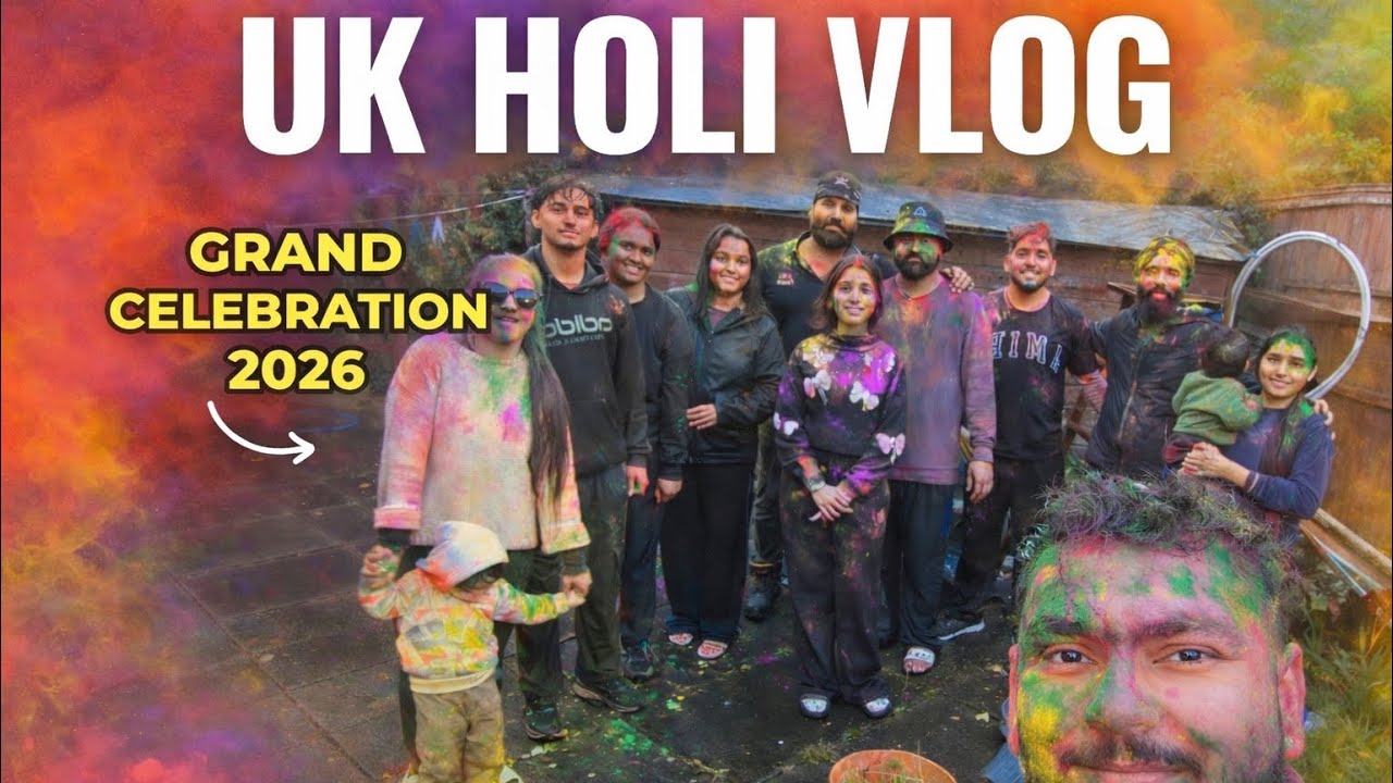 How We Celebrate Holi in UK 🎨 | Desi Holi Abroad | Family Holi Vlog