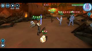 [3v3] JTR/BB-8/R2-D2 (15% HP) vs. CLS/Chewpio/C-3PO (15% HP): 56 banners