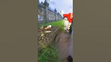 Remove Trash Clogged Drain After Heavy Rain #unclog #remove #culvert #drain #shortsvideo #remove