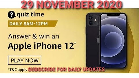 AMAZON DAILY MORNING QUIZ ANSWERS TODAY | WIN APPLE IPHONE 12 | 29 NOVEMBER 2020