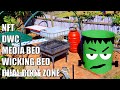 Frankenstein Aquaponics - Final Grow Bed Layout - DRZ, DWC, NFT, Media &amp; Wicking Beds