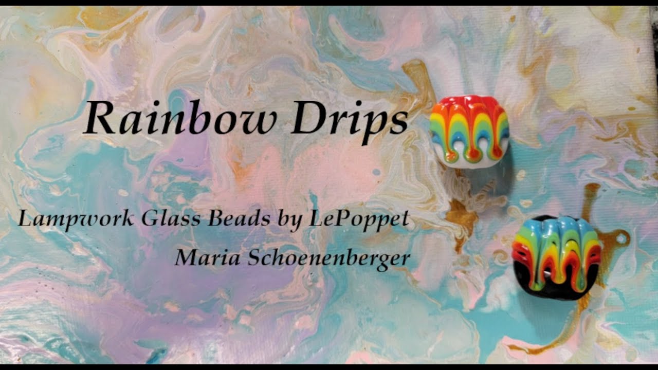 Lampwork Glass Beads: Rainbow Drips