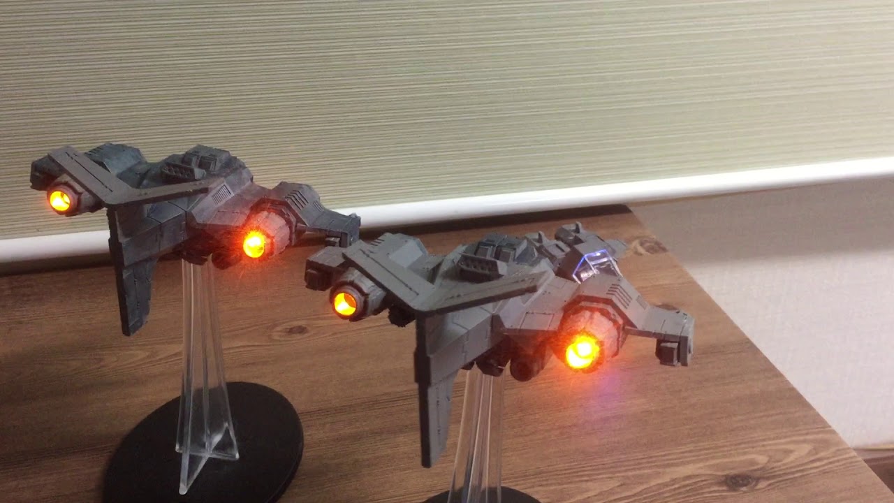 [Warhammer40K] Space Marine StormHawk Interceptor LED lamp insertion Test - 2