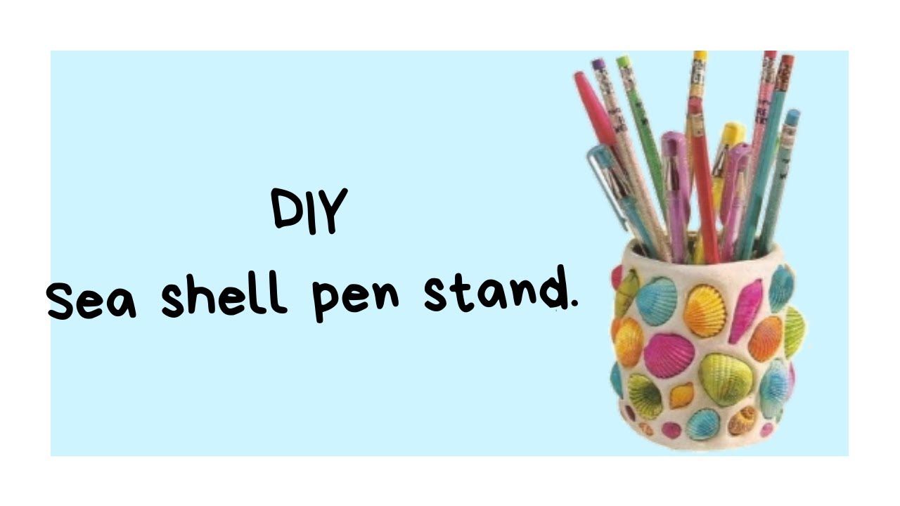 How to make Sea shell pen stand| Decorative pen stand| Crafty Deboo|