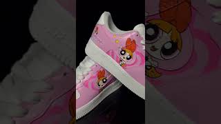13custom | Blossom Powerpuff Girls Custom Air Force 1, Hand Painted Cartoon Sneaker Showcase