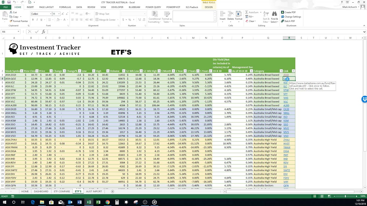 ETF Tracker - Investment Tracker - YouTube