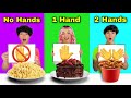 No Hands VS One Hand VS Two Hands Eating Challenge 