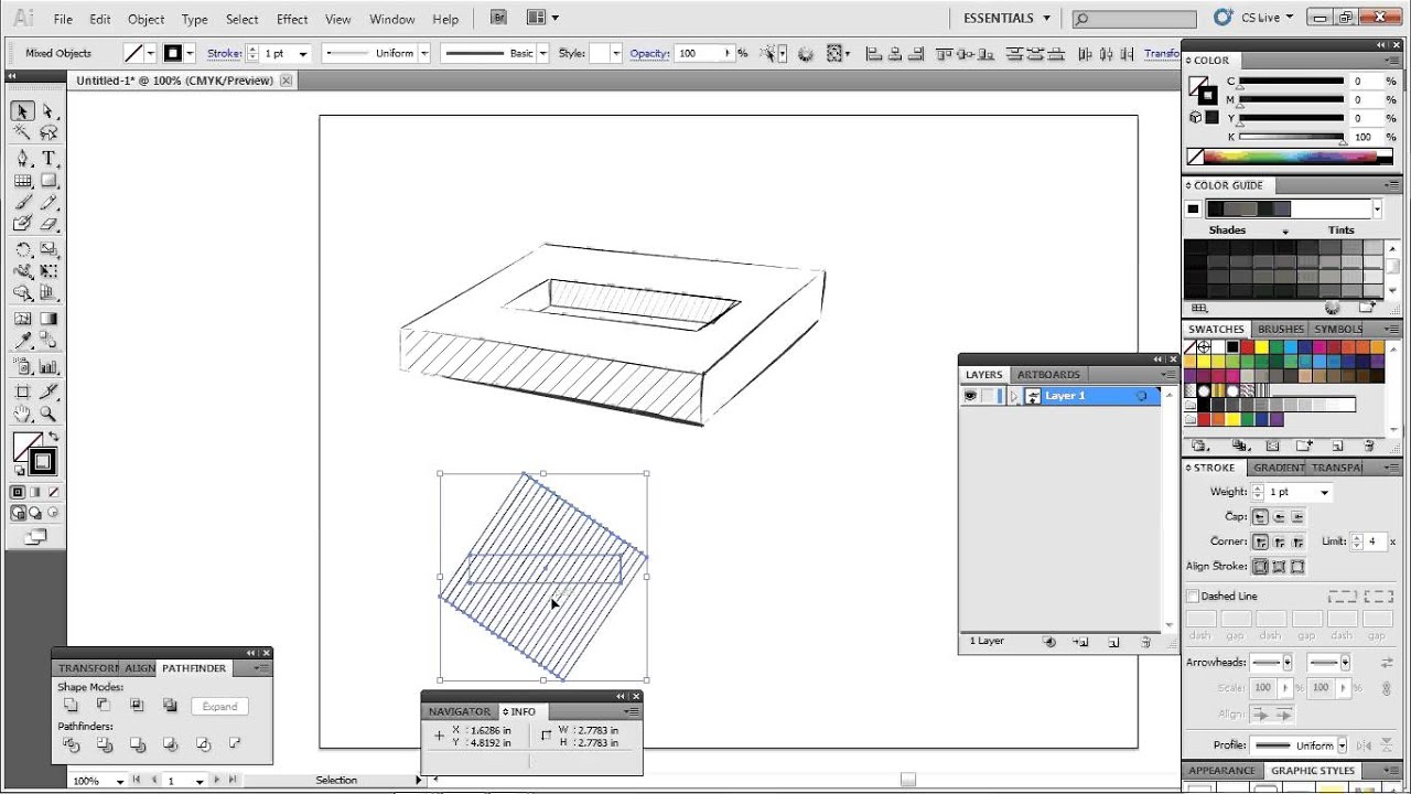 Make hatch marks (hatching) in Illustrator - YouTube