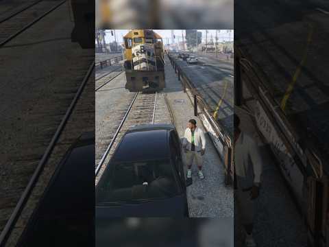 محاولة ركوب السيارة أمام قطار مسرع بكل أجزاء لعبة GTA Gtav Gta قراند Gta4 