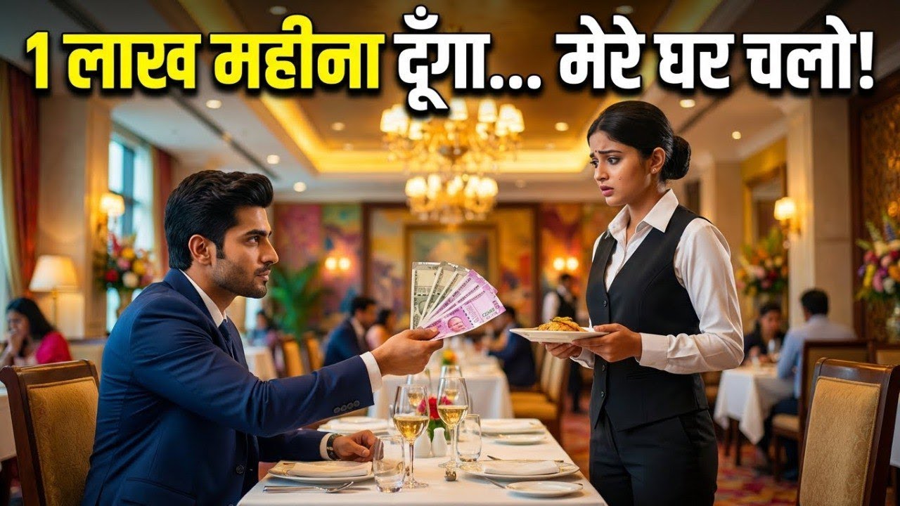 होटल की वेट्रेस से करोड़पति बोला—“1 लाख महीना दूँगा, मेरे घर चलो…” फिर जो हुआ, इंसानियत रो पड़ी 😢💔