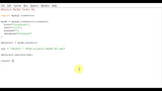 Python MySQL Order By