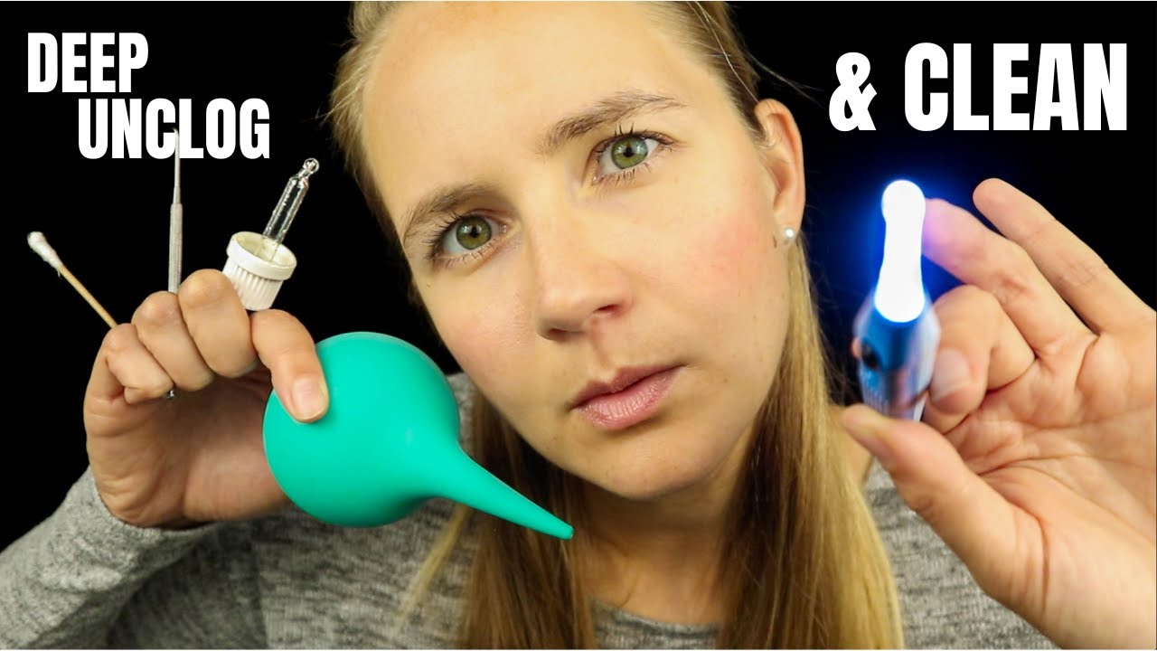 ASMR Deep Cleaning & Unclogging Your Ears 💨👂