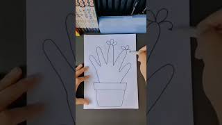 Menggambar Kaktus Menggunakan Telapak Tangan