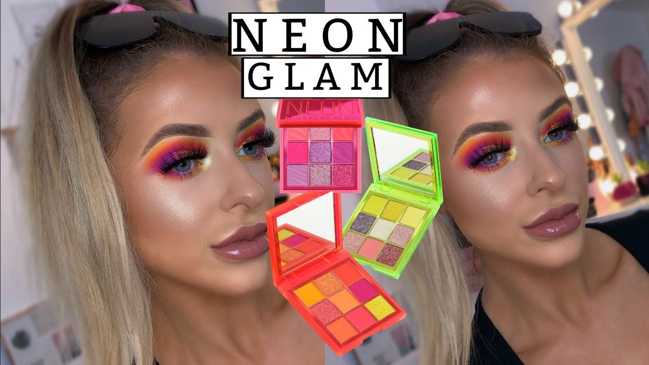 NEON MAKEUP?! TESTING THE NEW HUDA BEAUTY NEON PALETTES! YouTube