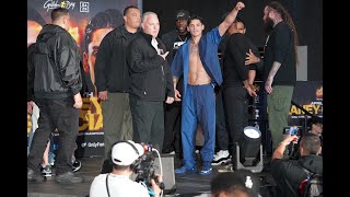 Ryan Garcia takes pictures with fans after Devin Haney weigh in