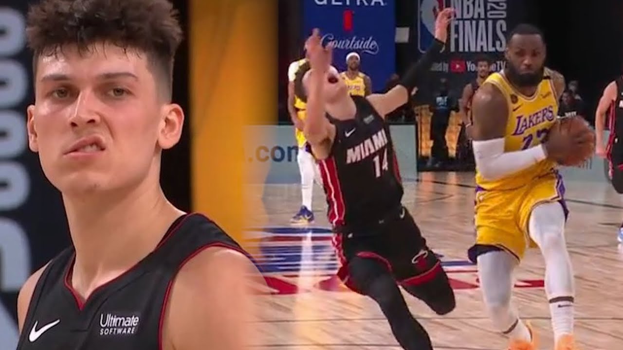 LeBron James Responds To Tyler Herro Smirk By TOSSING HIM Across The ...