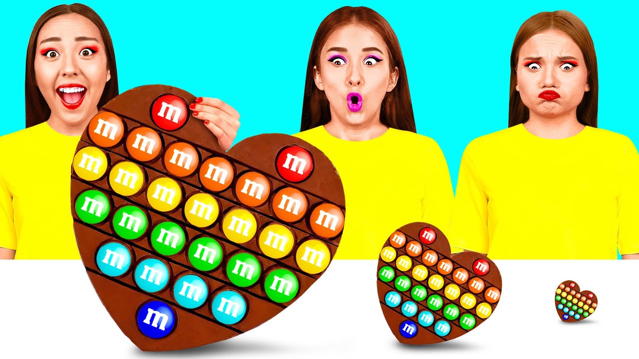 אתגר מָזוֹן גדול, בינוני או קטן | אתגרי אוכל מצחיקים