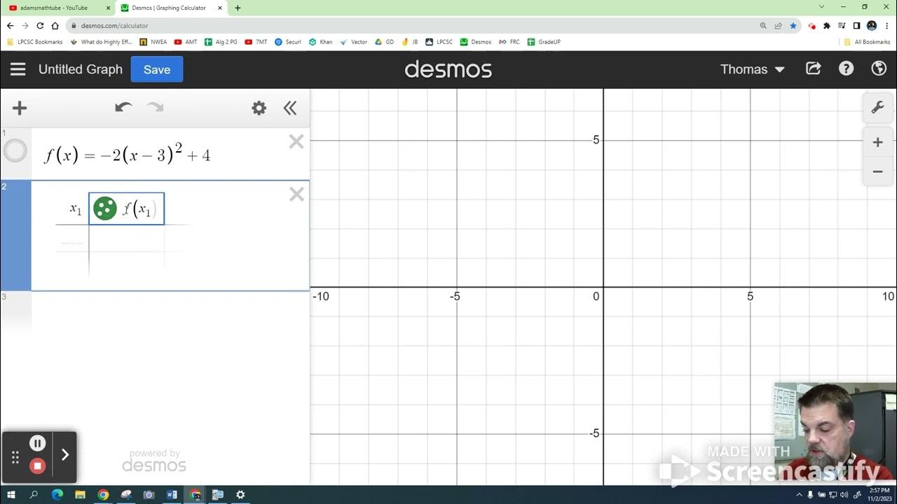 Desmos Graphing Calculator Function as Machines Using a Defined