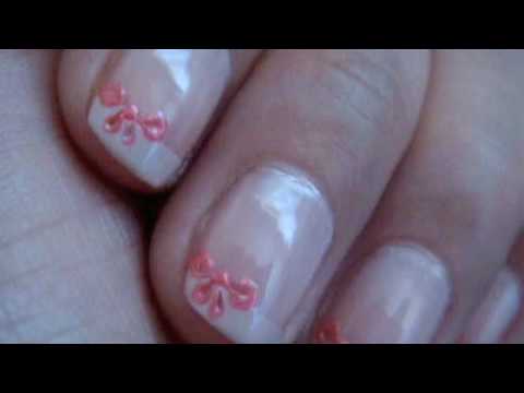 Ribboned French Tip: How to make Small Bows