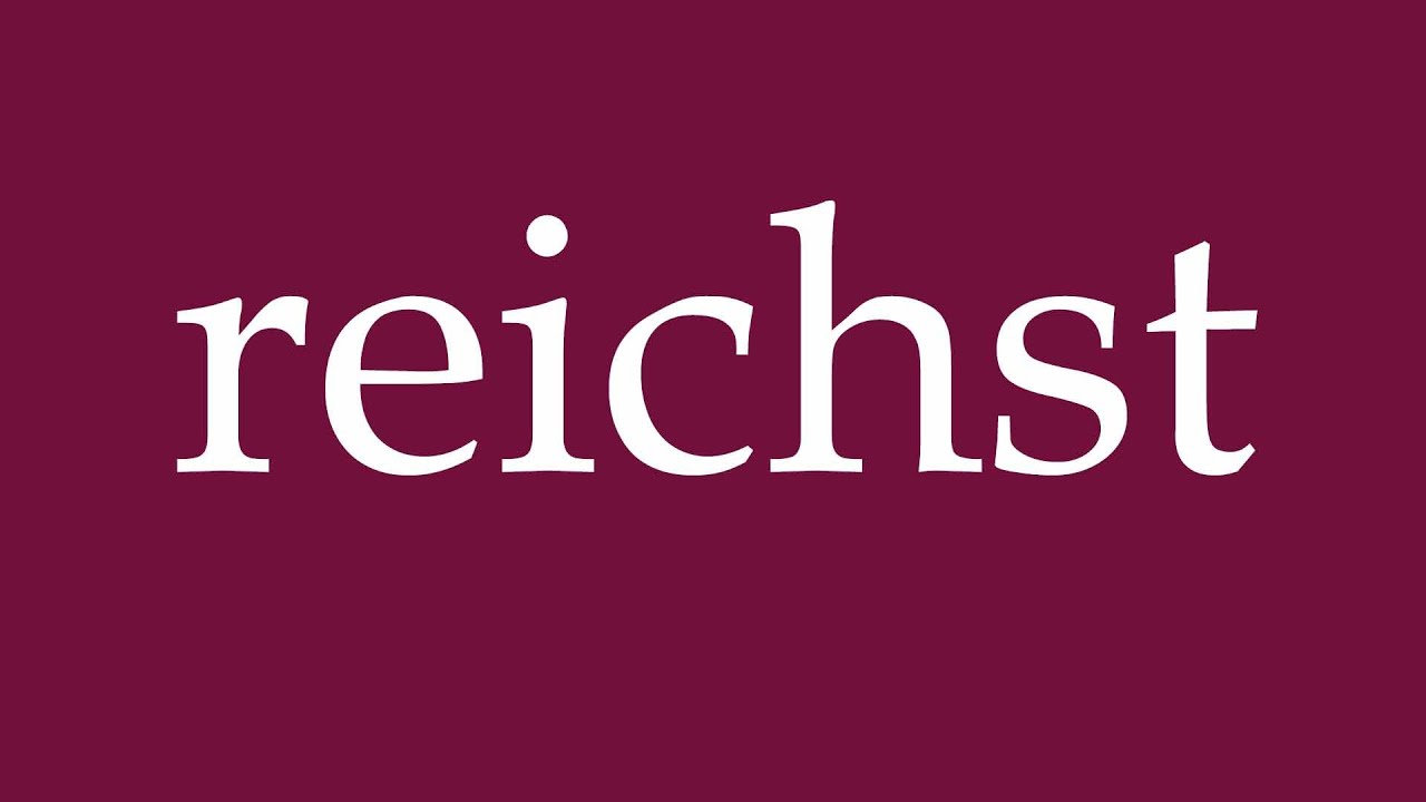 How to Pronounce ''reichst'' (reach) Correctly in German