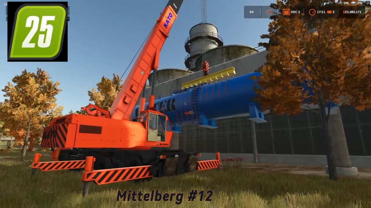 Setting water tanks for the mill