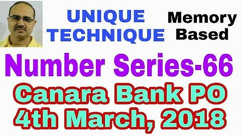 Number Series-66 | Canara Bank PO 4th March, 2018 (Memory Based)