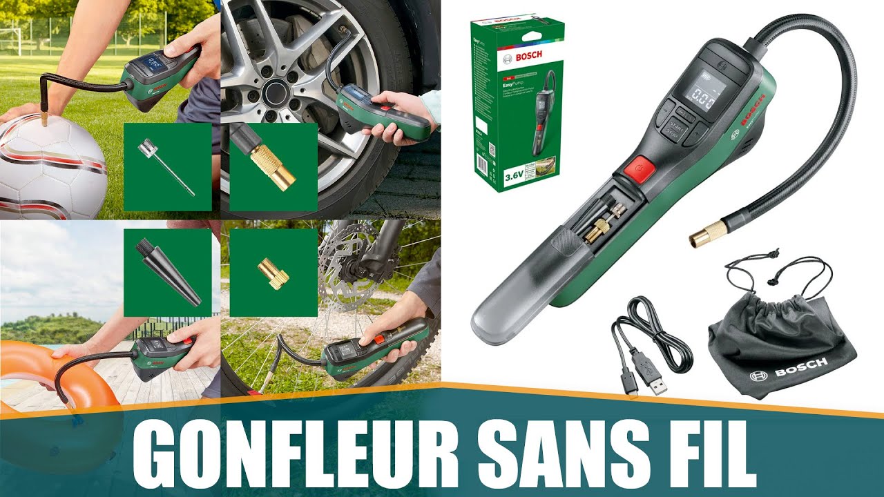 LE MEILLEUR GONFLEUR PNEUMATIQUE SANS FIL - Bosch EasyPump 