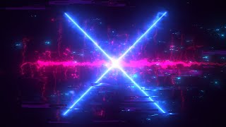 Cyberpunk Hi-Tech Glitch Neon X Cross Background Video | Footage | Screensaver