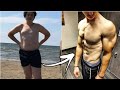 1 Year Body Transformation From Fat to Muscular (17-18 years) Natural!