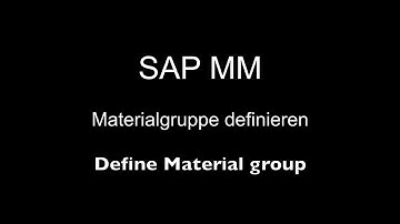 SAP MM - Define Material group