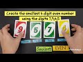 Creating 4 digit numbers with digits  with 2 conditions greatest smallest even odd