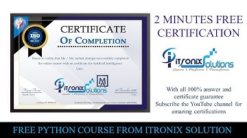 Artificial Intelligence Free Certificate | ITRONIX SOLUTIONS