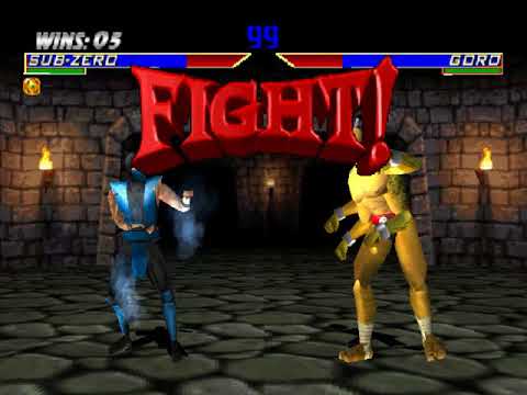 PS1 Mortal Kombat 4 Sub Zero Playthrough 4K