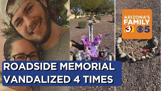 Memorial for killed motorcyclist in Surprise keeps getting vandalized