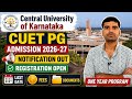 Central University of Karnataka CUET PG Admission 2026-27 Notification Out 