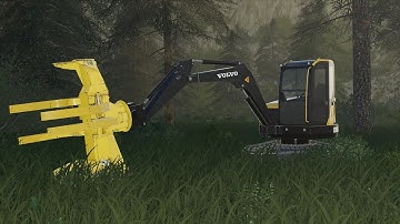 New Volvo with a Buncher Head! Logging Industry Farming Simulator 19