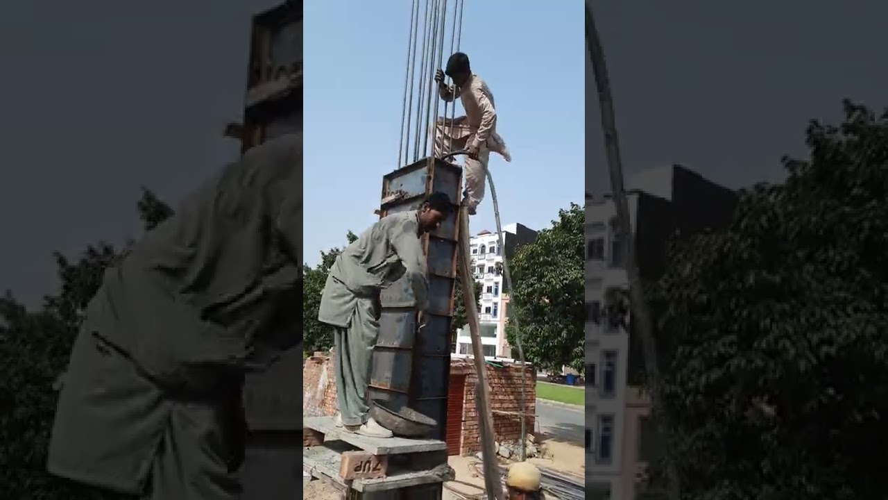How to use Vibrator in Columns Concrete Pouring Construction