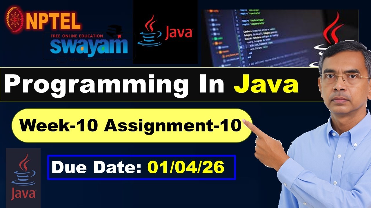 Programming in Java week 10 assignment Answers Solutions nptel ...