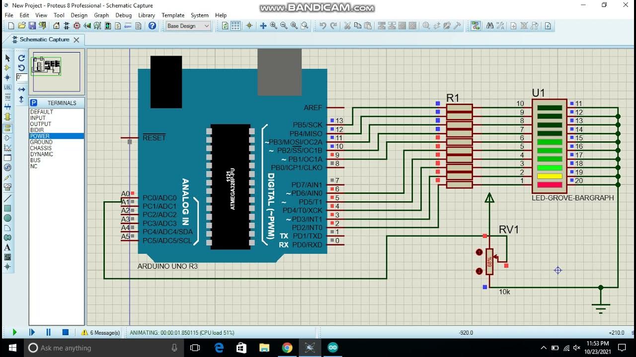 How To Create 10 Segment Led Bar With Arduino In Proteus? - Youtube