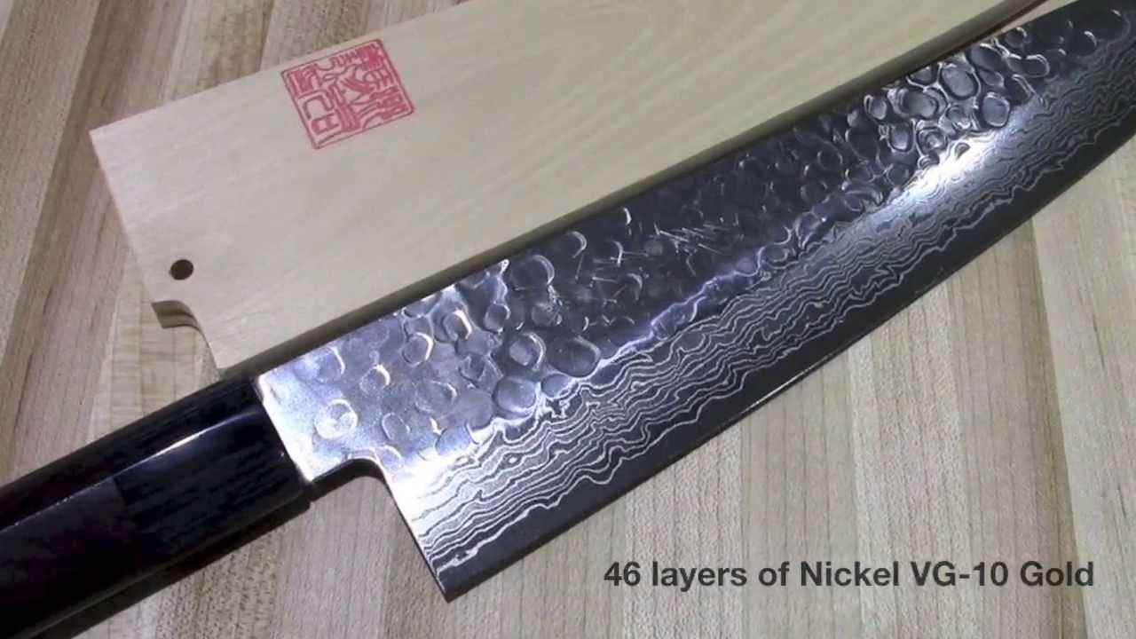 Yoshihiro VG-10 46 Layers Hammered Damascus Gyuto Japanese Chefs