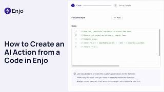 Setup Code AI Action in Enjo | How It Works