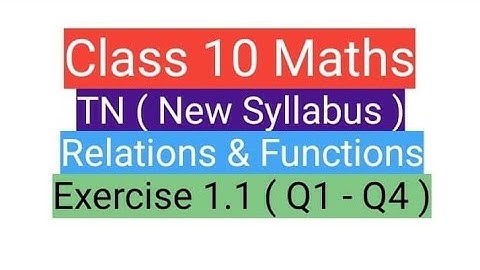 TN ( New Syllabus ) / Class 10 Maths / Relations & Functions( Exercise 1.1 )