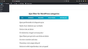 Ajax Filter for WordPress categories