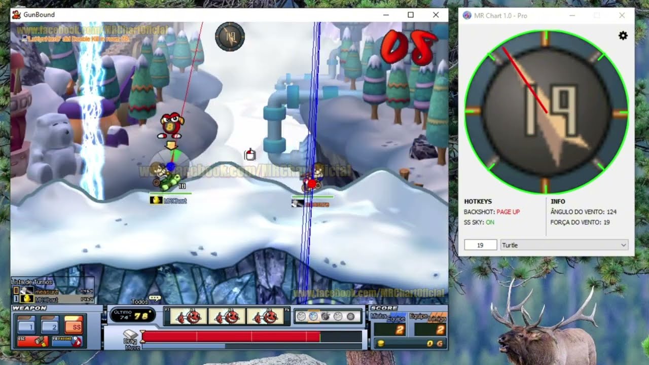 Wind Chart Turtle - Gunbound GGH, Gitz - SS SKY, SS TIME, FORKS - (Não é BOT) Tiros perfeitos